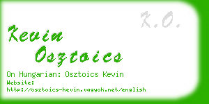 kevin osztoics business card